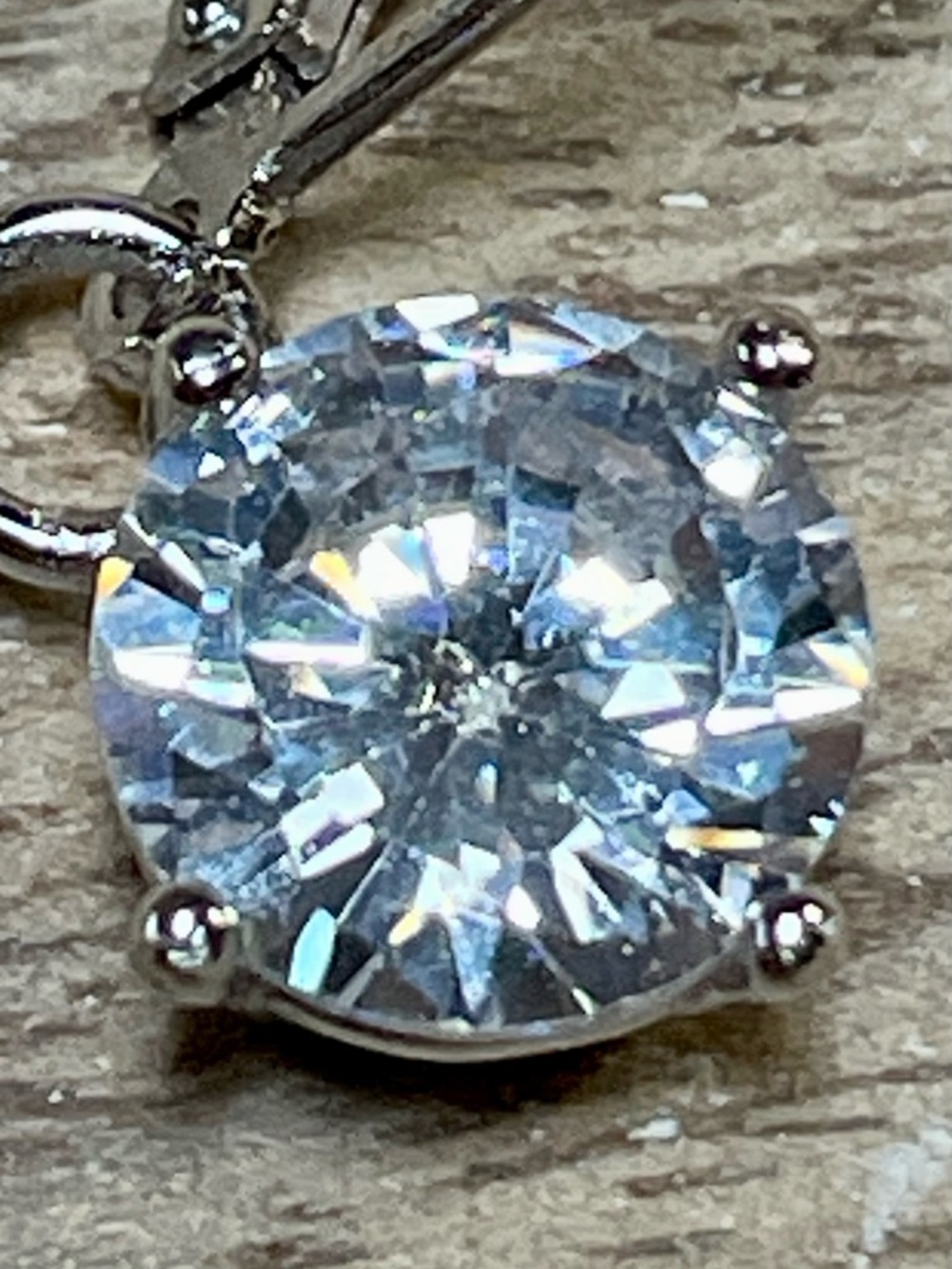 Classic Round Crystal Drop Earrings - Silver Tone - Picture 5 of 6